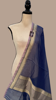 Pure Chanderi Handloom Banarasi Dupatta - The Handlooms