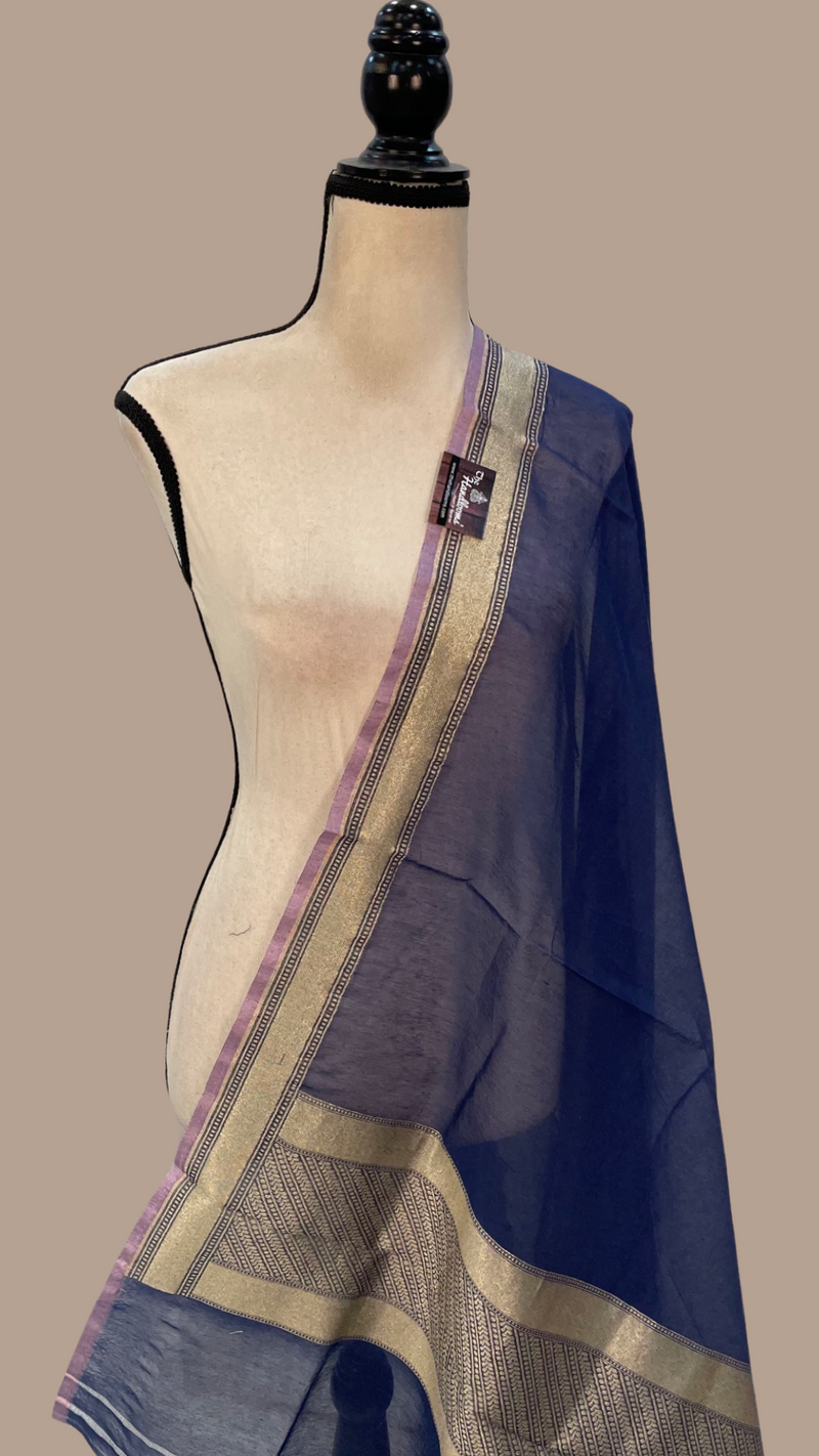 Pure Chanderi Handloom Banarasi Dupatta - The Handlooms