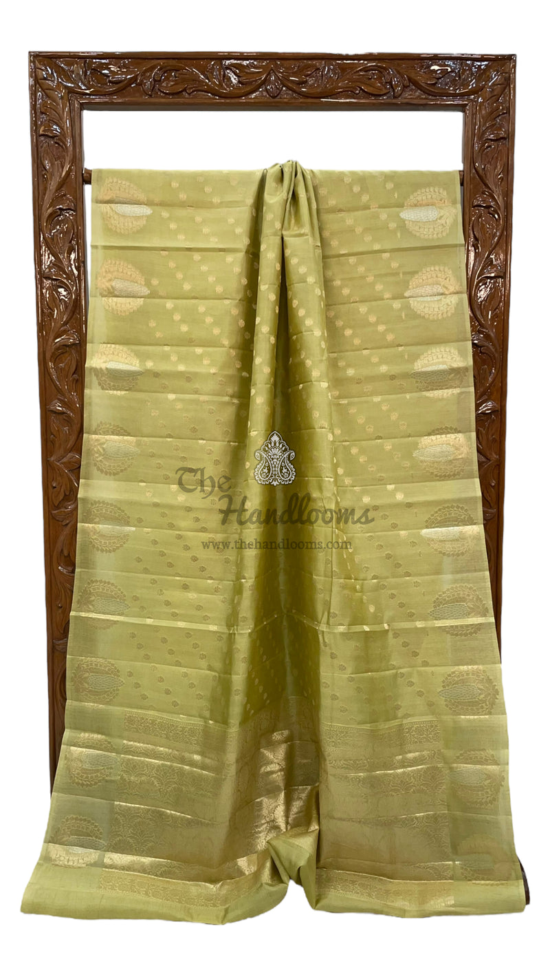 Pure Mango Silk Banarasi Handloom Saree - The Handlooms