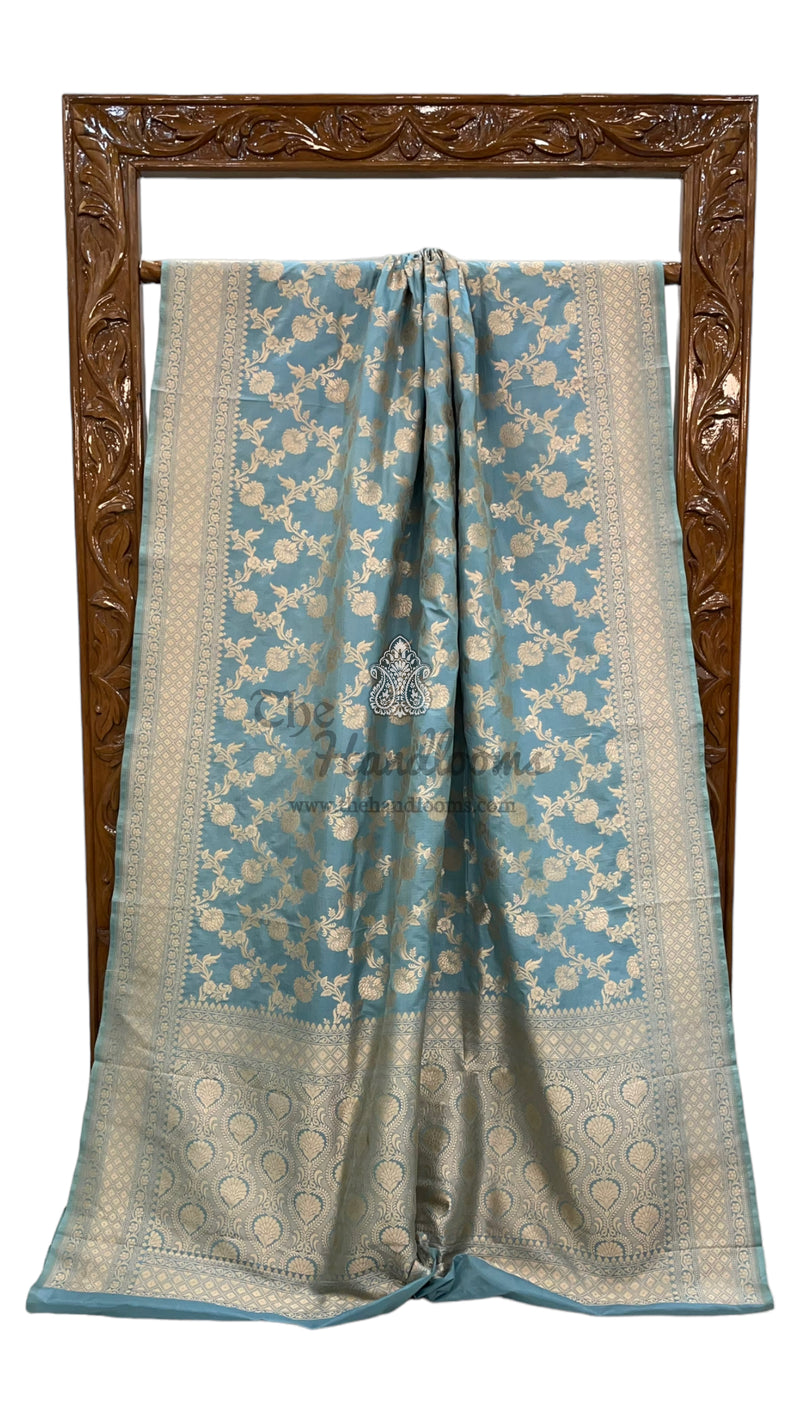 Pure Katan Silk Banarasi Handloom Saree - All over Jaal work - The Handlooms