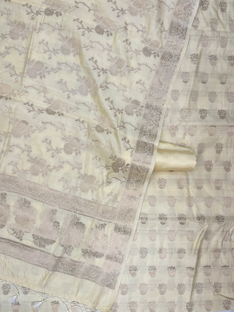 Pure Chiniya Silk Handlooms Banarasi Dress material - The Handlooms