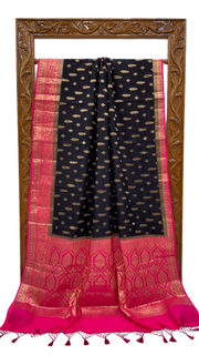 Pure Dupion Silk Banarasi Saree - Gold Zari - The Handlooms