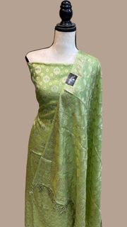 Pure Butter Silk Banarasi Dress material - The Handlooms