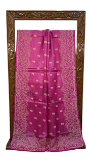Tussar Silk Handloom Banarasi Saree With Chikankari - The Handlooms