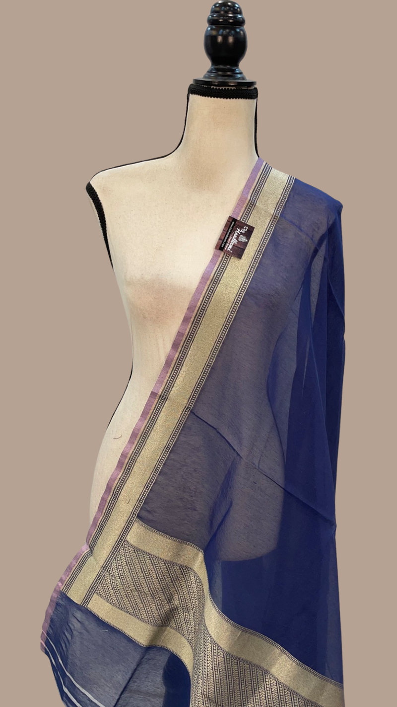 Pure Chanderi Handloom Banarasi Dupatta - The Handlooms