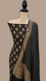 Pure Khaddi Georgette Banarasi Dress material - Antique Zari - The Handlooms