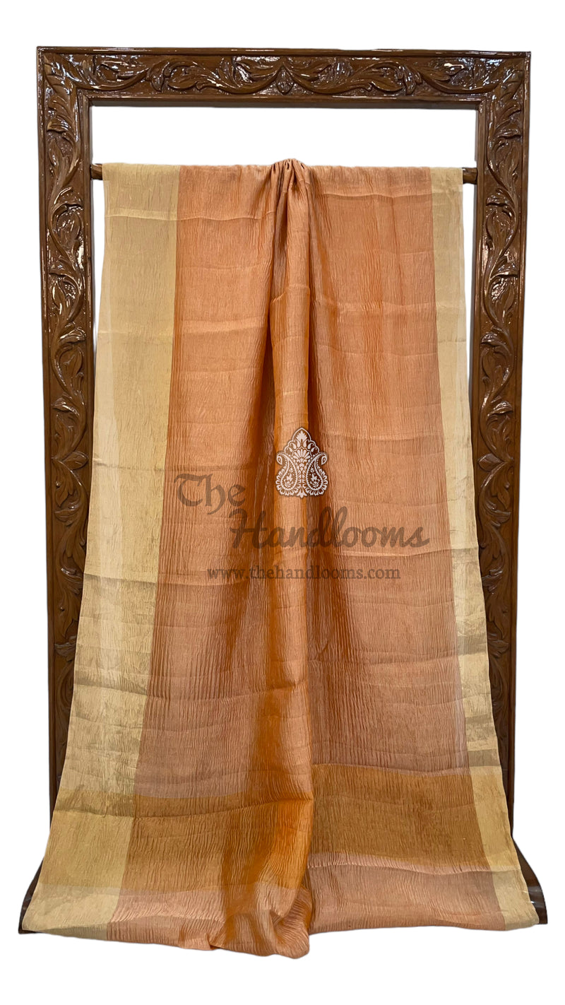Pure Kora Tissue Crush Handloom Banarasi Saree - The Handlooms