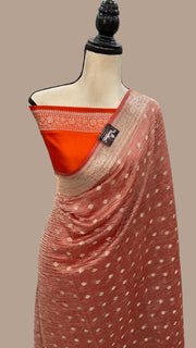 Pure Kora Tissue Crush Handloom Banarasi Saree - The Handlooms