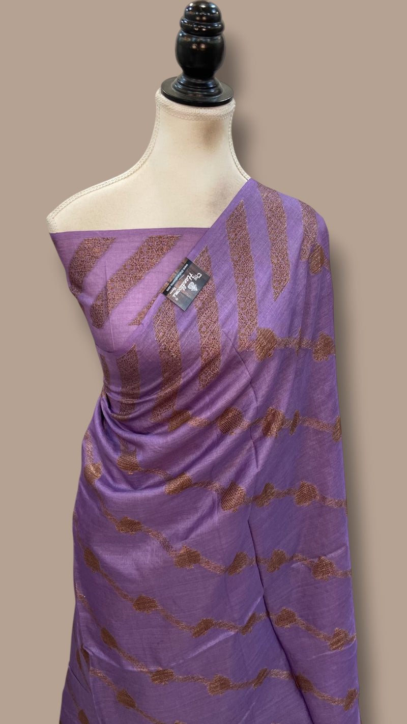 Pure Tussar Silk Handloom Banarasi Saree - The Handlooms