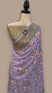 Tussar Silk Handloom Banarasi Saree With Chikankari - The Handlooms