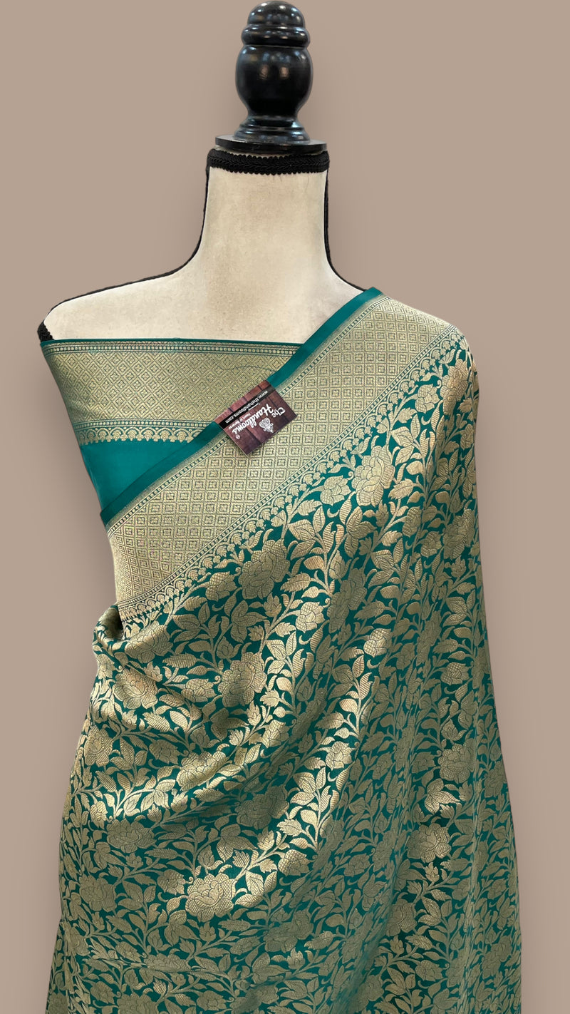 Pure Katan Silk Banarasi Handloom Saree - Tanchui Brocade - The Handlooms