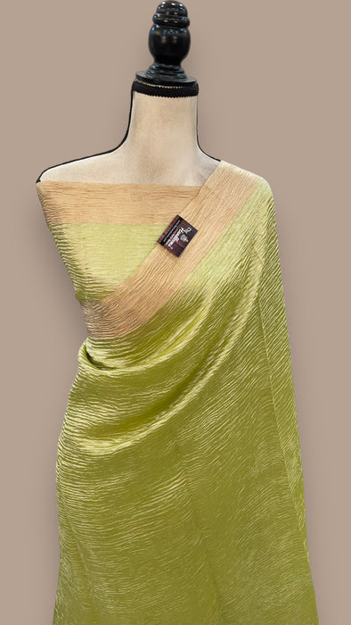 Pure Kora Tissue Crush Handloom Banarasi