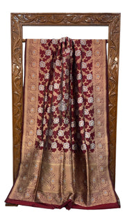 Pure Katan Silk Banarasi Handloom Saree - All over Sona Roopa Jaal work - The Handlooms