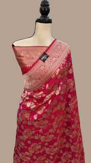 Pure Katan Silk Banarasi Handloom Saree - All over jaal work - The Handlooms