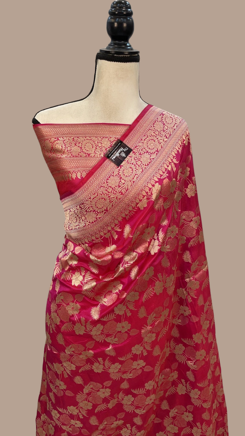 Pure Katan Silk Banarasi Handloom Saree - All over jaal work - The Handlooms