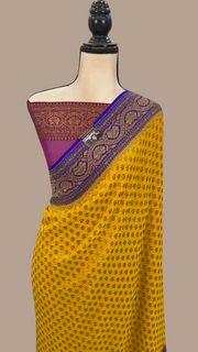Khaddi Georgette Banarasi Saree -  Antique zari - The Handlooms