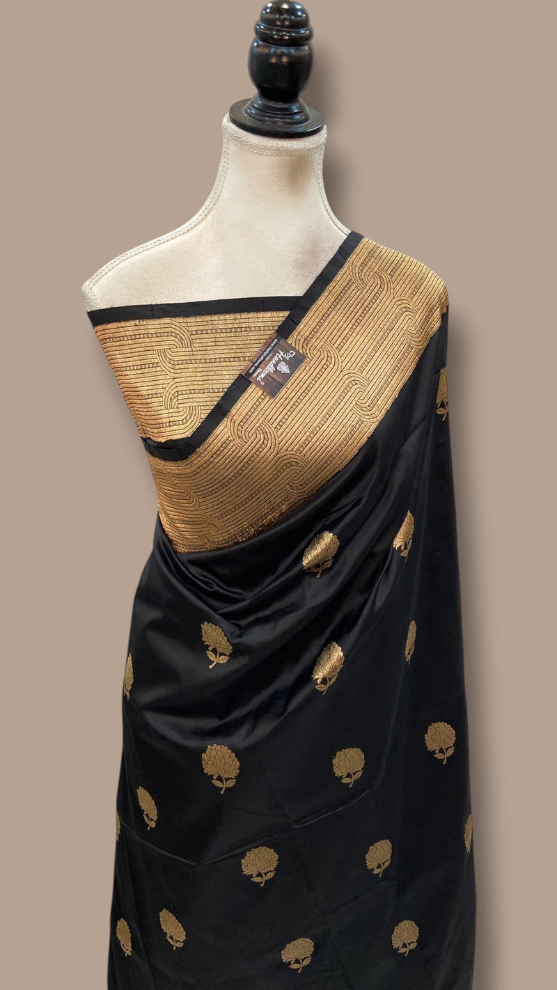 Pure Katan Silk Banarasi Handloom Saree - All Over Kadua Motifs