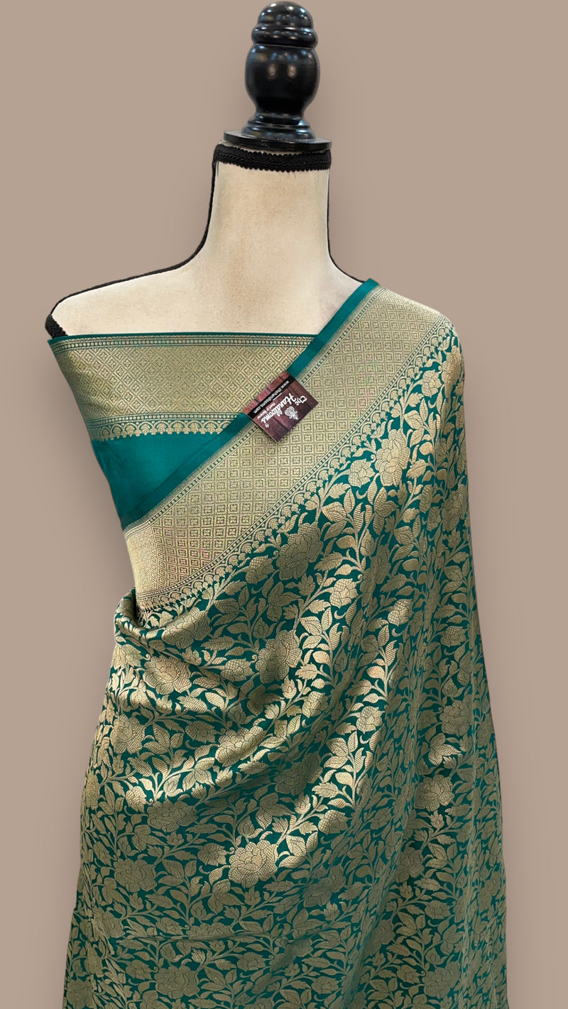 Pure Katan Silk Banarasi Handloom Saree - Tanchui Brocade - The Handlooms