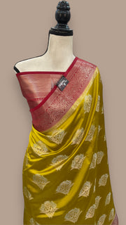 Pure Mango Silk Banarasi Handloom Saree - The Handlooms