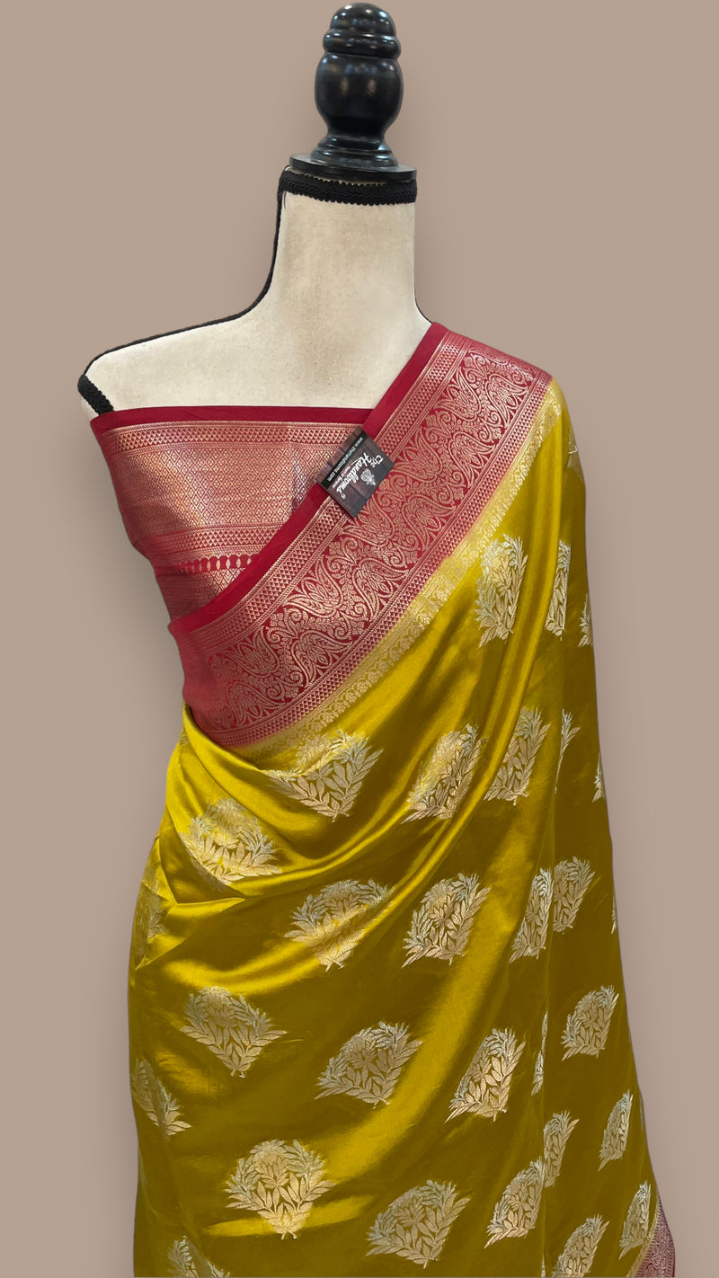 Pure Mango Silk Banarasi Handloom Saree - The Handlooms