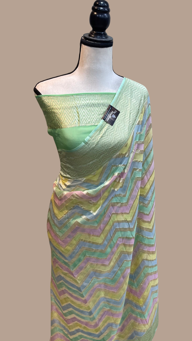 Pure Khaddi Georgette Handloom Banarasi Saree - The Handlooms