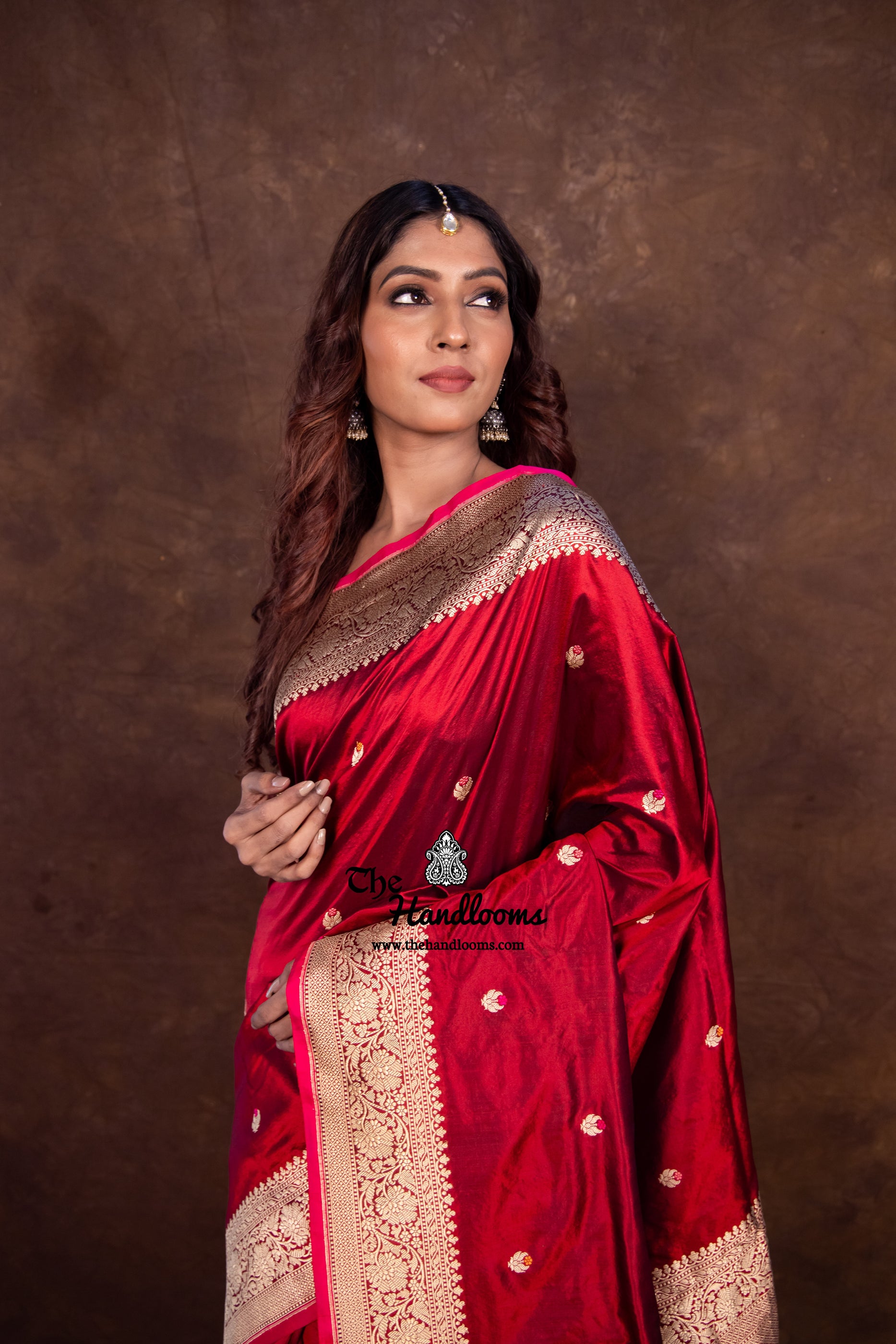 Pure Katan Silk Banarasi Handloom Saree - All Over Kadua Motifs