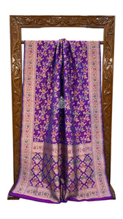 Pure Katan Silk Banarasi Handloom Saree - All over Jaal work with Meenakari - The Handlooms