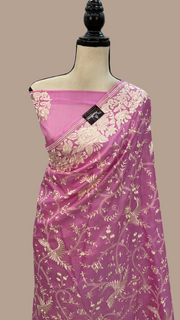 Tussar Silk Handloom Banarasi Saree With Chikankari - The Handlooms
