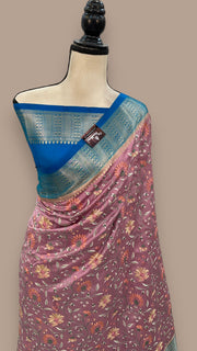 Pure Chiniya Silk Handloom Banarasi Saree with Chikankari - The Handlooms