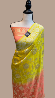 Khaddi Georgette Handloom Banarasi Saree - The Handlooms