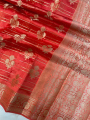 Pure Dupion Silk Banarasi Saree - Gold Zari - The Handlooms