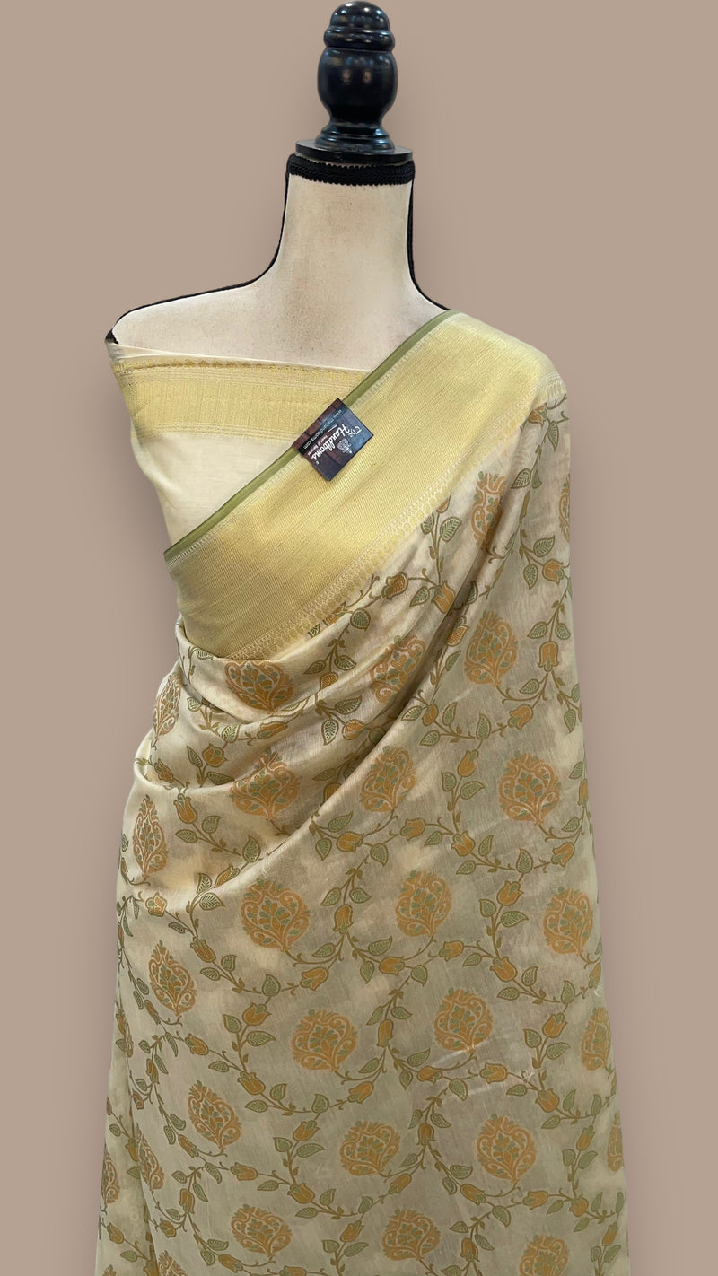 Pure Cotton Banarasi Handloom Saree - The Handlooms