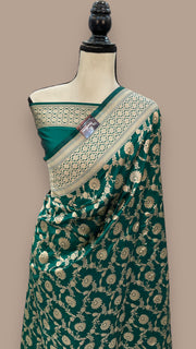 Pure Katan Silk Banarasi Handloom Saree - All over Jaal work - The Handlooms