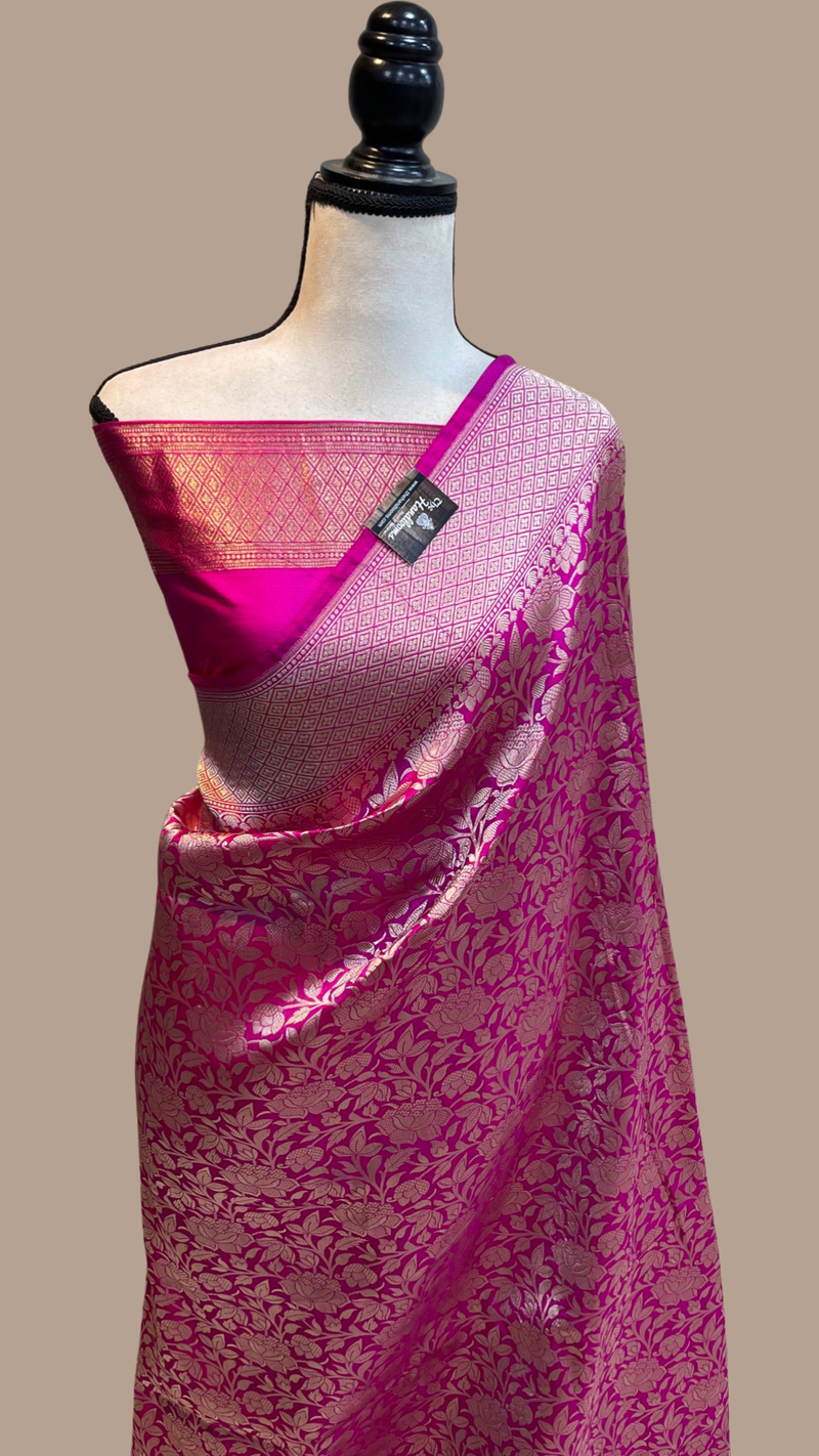 Pure Katan Silk Banarasi Handloom Saree - Tanchui Brocade - The Handlooms