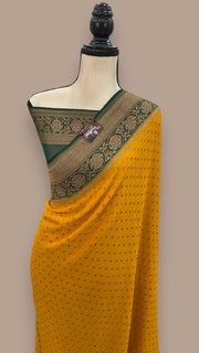 Khadki Georgette Banarasi Saree -  Antique zari - The Handlooms