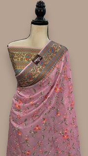 Tussar Silk Handloom Banarasi Saree With Chikankari - The Handlooms