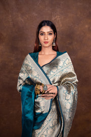 Pure Katan Silk Banarasi Handloom Saree - Tanchui Brocade - The Handlooms
