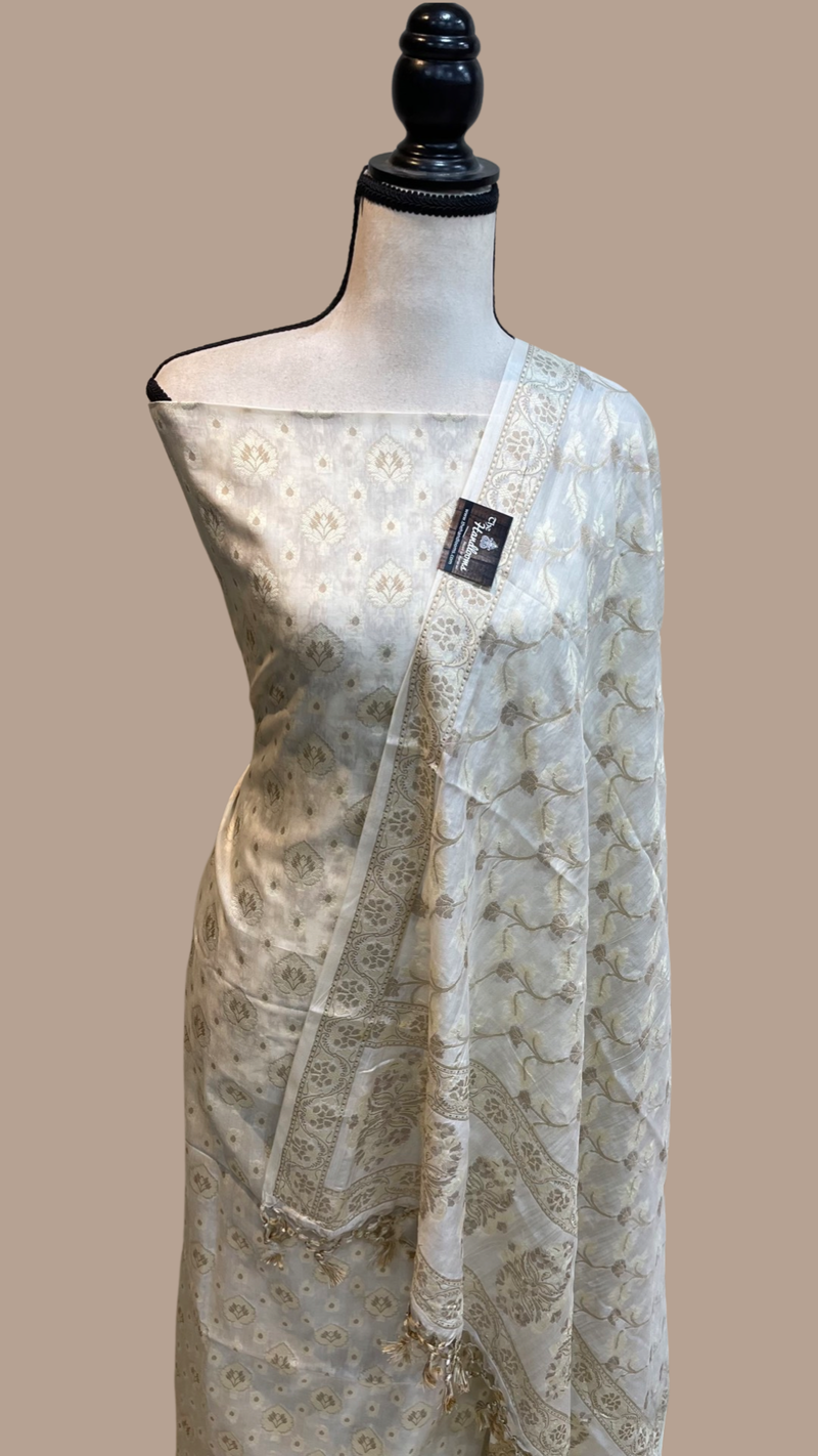 Pure Butter Silk Banarasi Dress material - The Handlooms