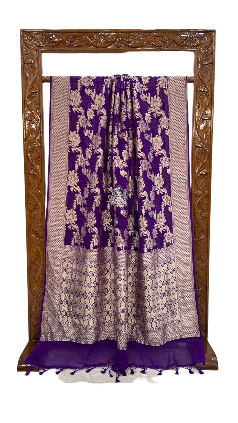 Khaddi Georgette Handloom Banarasi Saree - The Handlooms