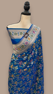 Pure Katan Silk Banarasi Handloom Saree - All over Jaal work with Meenakari - The Handlooms