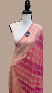 Pure Khaddi Georgette Dupatta - water zari - The Handlooms