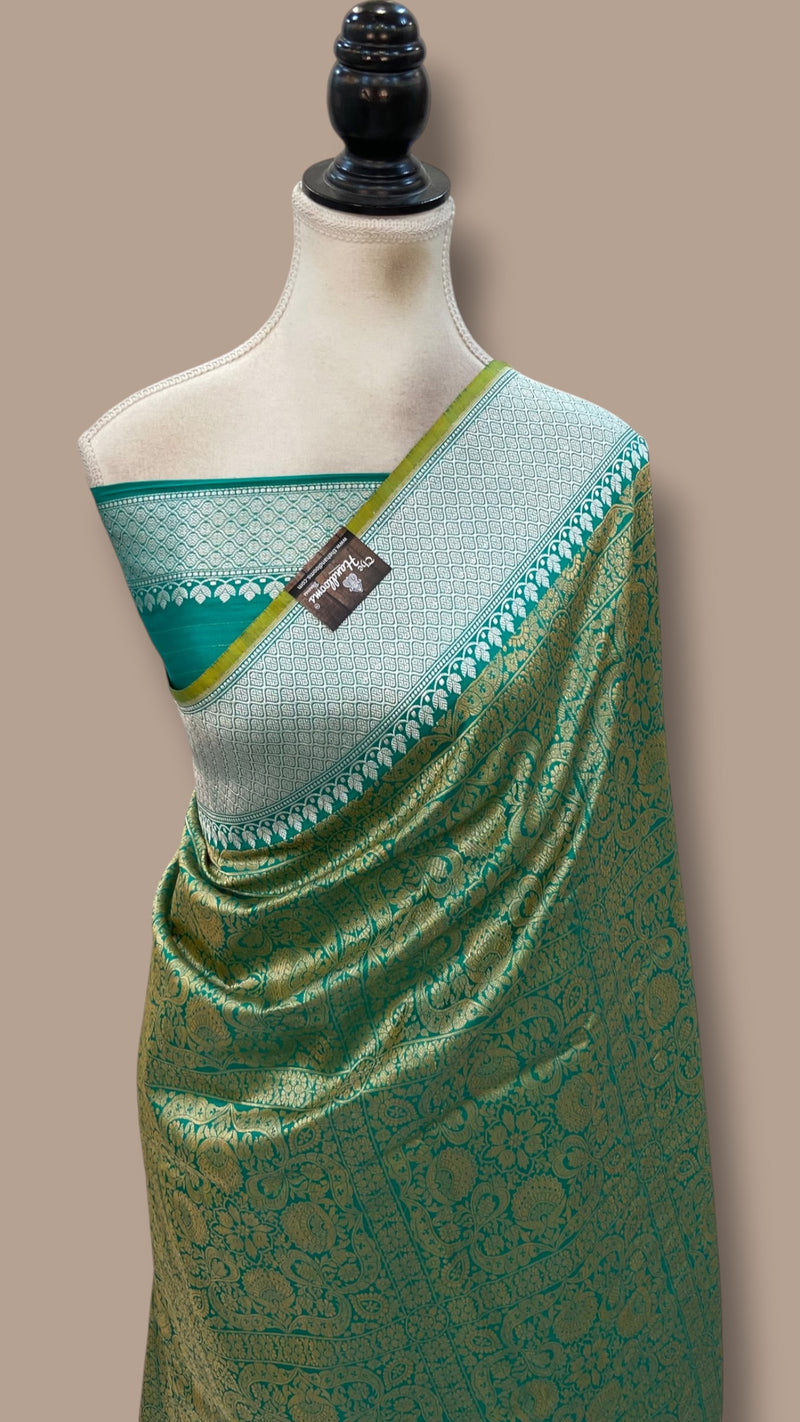 Regal Pure Katan Silk Banarasi Saree – Handwoven Tanchui Brocade
