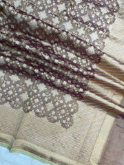 Pure Tissue Reshmi Zari Banarasi Brocade Handloom Dupatta - The Handlooms