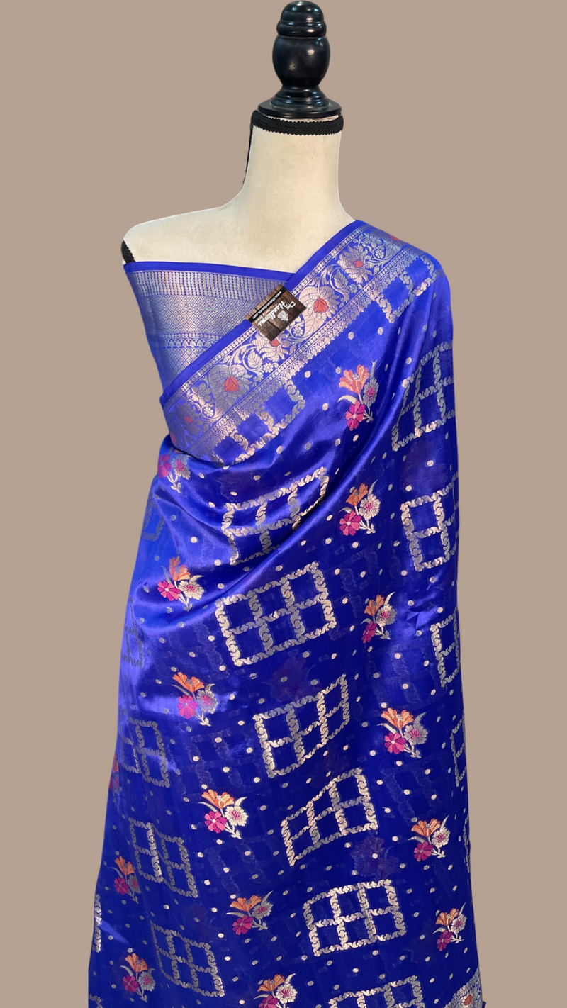 Pure Dupion Silk Banarasi Saree - Gold Zari - The Handlooms