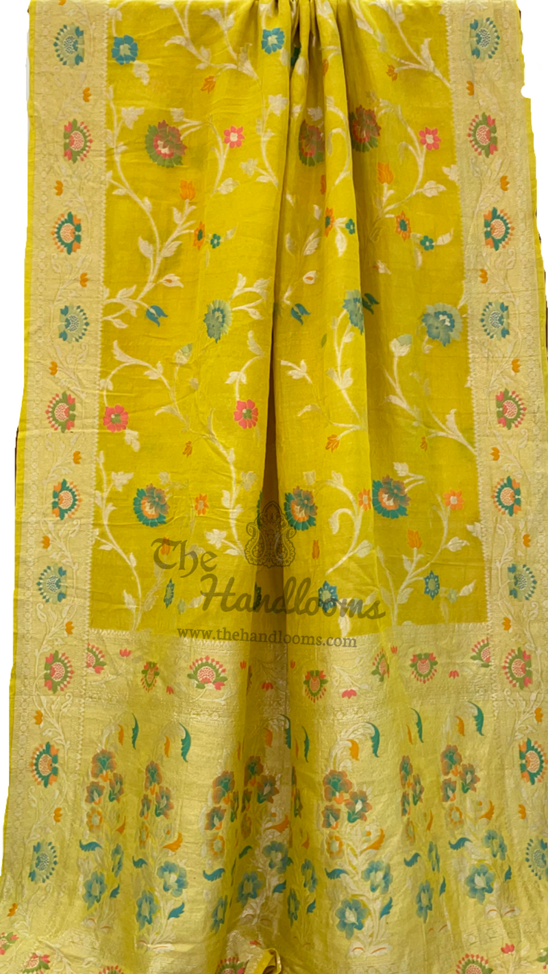 Tussar Georgette Handloom Banarasi Saree - The Handlooms