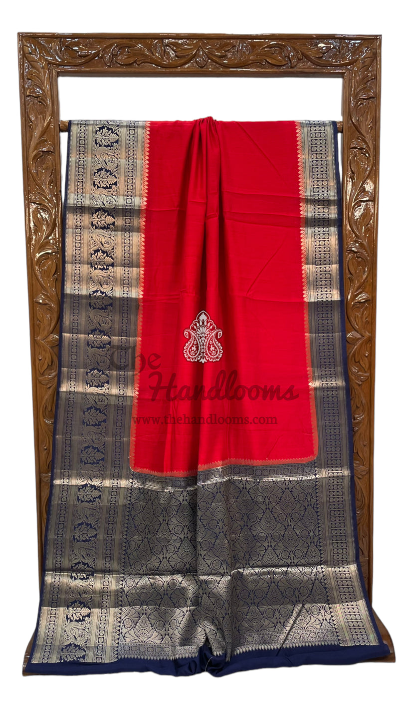 Pure Chiniya Silk Khaddi Handloom Banarasi Saree - The Handlooms
