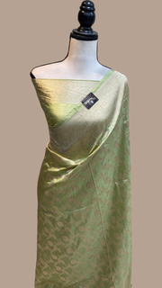 Pure Katan Silk Banarasi Handloom Saree - All over Jaal work - The Handlooms