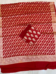 Pure Chiffon Khaddi Banarasi Dress material - The Handlooms