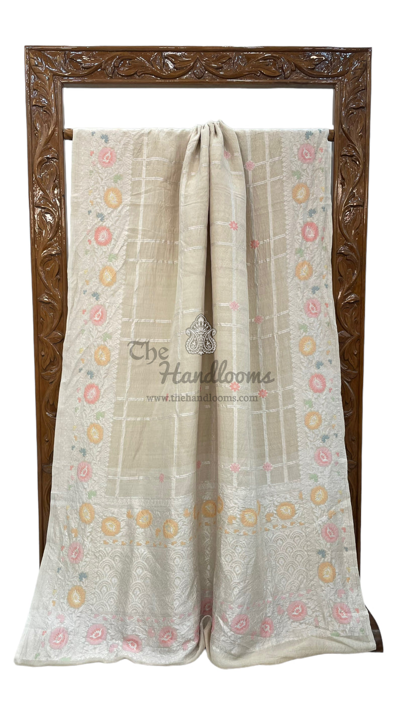 Tussar Georgette Handloom Banarasi Saree - The Handlooms