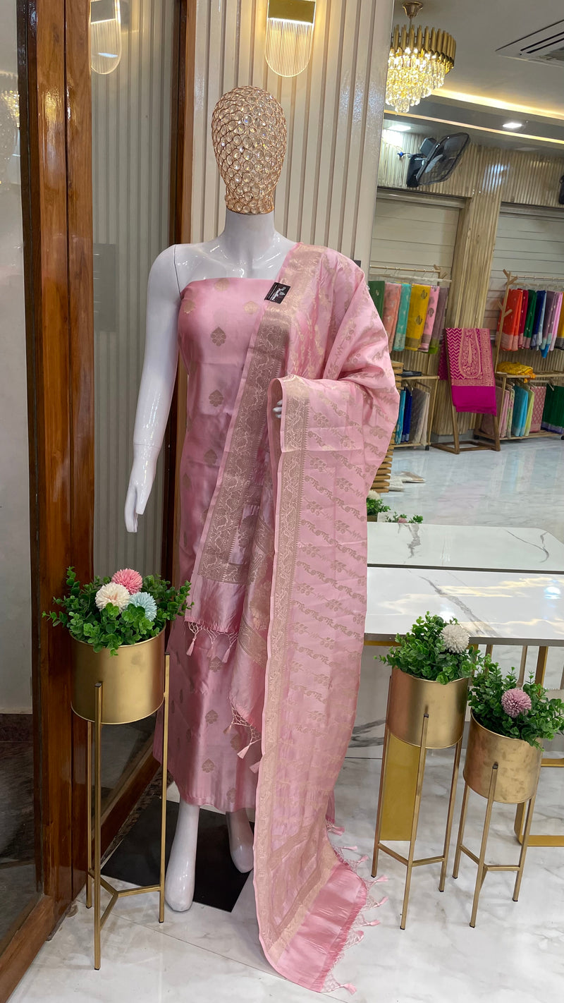 Pure Chiniya Silk Handlooms Banarasi Dress material - The Handlooms
